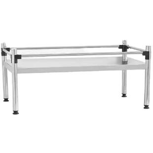 不锈钢一层单层带围栏置物架加厚垫高收纳架子厨房台面有栏杆支架