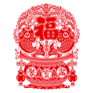 2026新年马窗花贴静电贴剪纸植绒花瓶贴纸玻璃贴春节装饰摇钱树