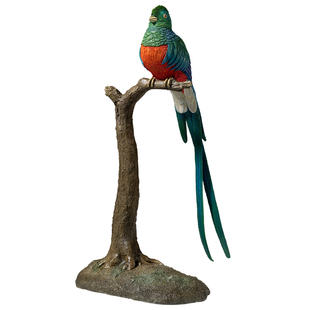 铜师傅 铜摆件《铜师傅百鸟集》之凤尾绿咬鹃 桌面摆件家居饰品