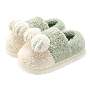 包跟拖鞋女冬季男软底家居室内防滑棉鞋毛毛厚底情侣保暖月子可爱