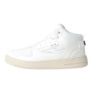 鸿星尔克加绒女鞋2025冬季新款皮面保暖滑板鞋女士纯白高帮运动鞋