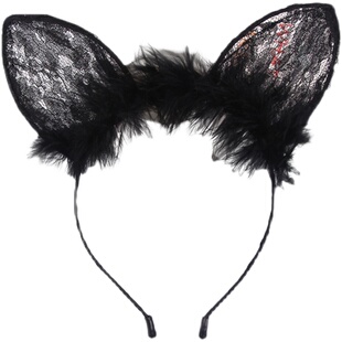 日系白色蕾丝猫耳朵发箍日韩可爱网红压发发卡萌萌哒性感cos头饰