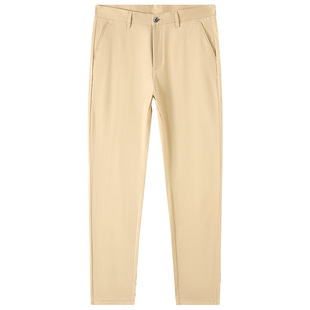 秋冬加绒纯棉男士直筒休闲裤免烫抗皱高端西裤商务中年宽松长裤子