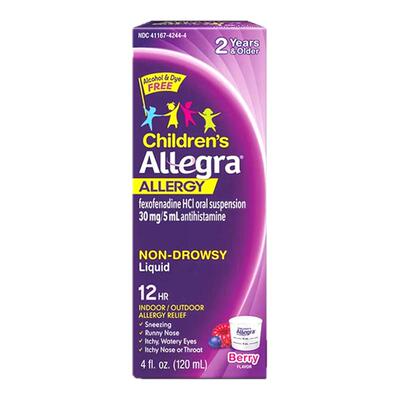 美国进口Allegra儿童过敏缓解液120ml(2-12岁)过敏性鼻炎鼻炎鼻塞