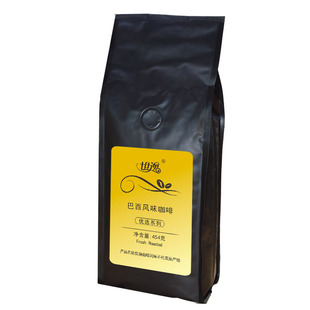 巴西拼配咖啡豆现磨纯黑咖啡粉中度烘焙香醇手冲滴滤微苦454g