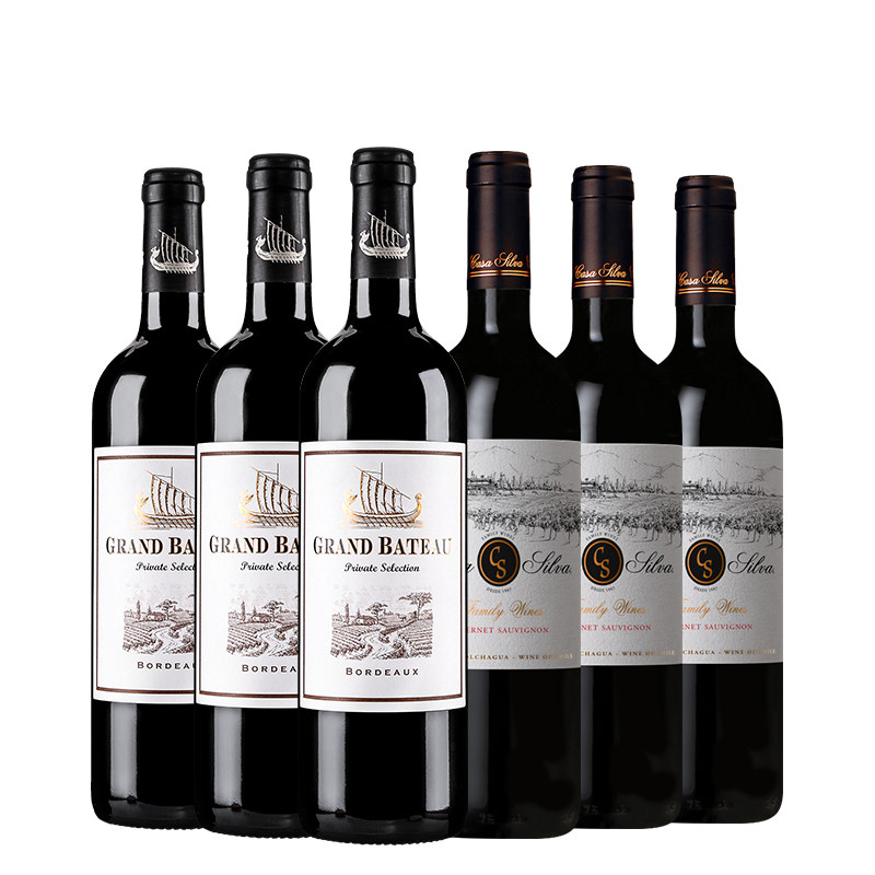 ASC法国小龙战舰珍选波尔多干红路易雅都山丘干红干白劲爆组合装