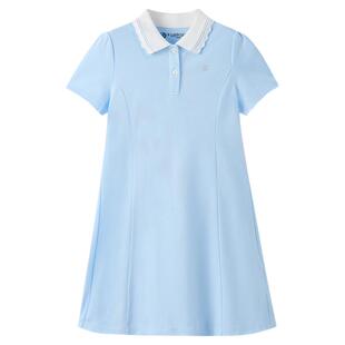 【凉感抑菌】eland kids衣恋童装女童连衣裙26年夏季新品POLO裙子