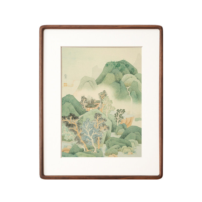 原木风小清新风景背景墙装饰画