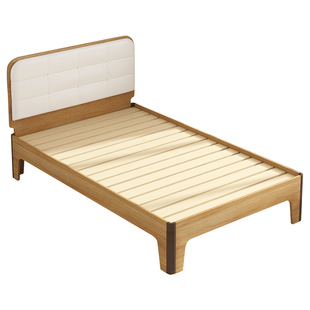 实木无床头排骨架子床超薄床头长抽屉储物高箱落地单人床多款可选