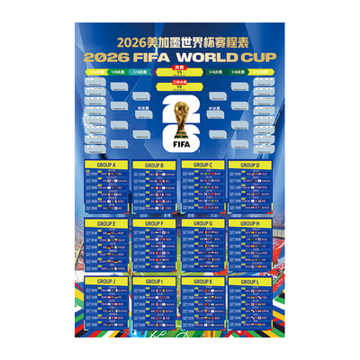 世界杯比分表对阵图足球海报宣传