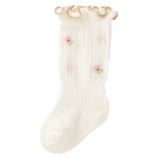 【3双装】女宝宝花边中筒袜夏季薄款可爱公主婴幼儿透气网眼袜子