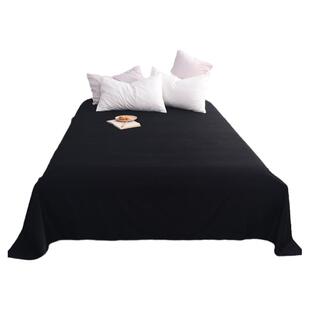 黑色高密度纯棉单件床单炭黑纯色全棉被单宿舍单人1.2米双人1.8米