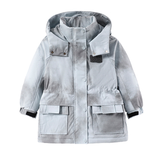 半度闲女童派克棉服冬装大童儿童冬季加绒加厚棉衣外套潮