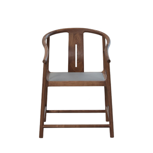 璞木新中式黑胡桃木红木实木圈椅围椅太师椅茶椅禅椅主人椅三件套