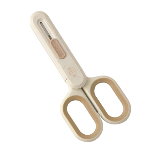 麦秆集简约剪刀美工刀二合一带盖子裁纸刀办公学生拆快递开箱剪刀