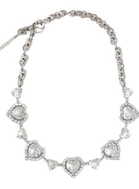 AR施华洛满钻爱心choker颈链项链