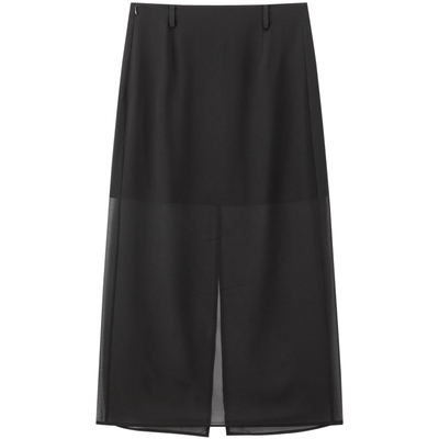 【商场同款】太平鸟黑色网纱半身裙高级春装新款通勤裙A1GFG1359