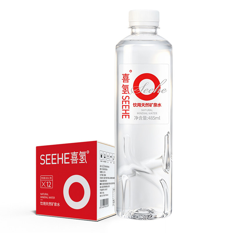 顺丰到家|喜氢SEEHE天然矿泉水485ml*12瓶 偏硅酸整箱高级饮用水