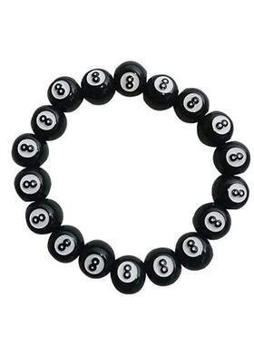 抖音爆款中八台球手串男款不掉色亚克力珠子黑8手链串珠diy手饰女