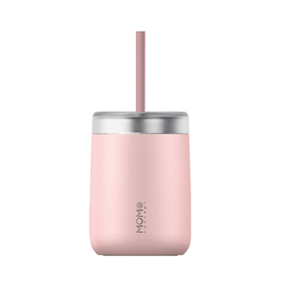 MOMO保温吸管杯女生高颜值简约樱花轻奢迷你咖啡杯便携小巧随行杯