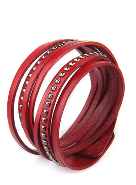 7色可选韩版真皮铆钉情侣手链