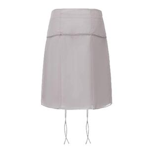 cheap art label灰色雪纺百褶裙中式绳扣系结半身裙女26春季新款