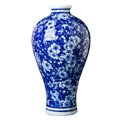 景德镇新中式风博古架青花瓷花瓶
