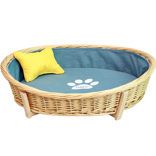 巧魔师藤编狗四季通用猫窝篮子狗窝夏天凉窝狗窝房子型猫咪窝