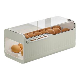 滚动鸡蛋收纳盒冰箱侧门储物整理专用食品级放保鲜架托装滚蛋神器