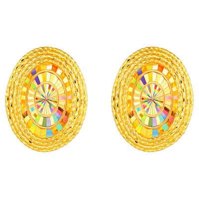 金至尊闪醉金黄金耳饰新款硬足金耳钉生日礼物送老婆送妈妈金耳钉