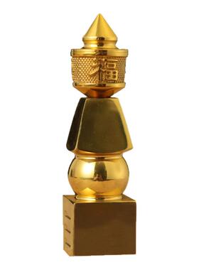 五轮塔黄铜舍利子中式风桌面摆件