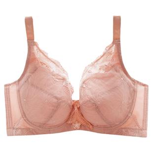 美芬琪正品超薄无海棉大码胖mm薄款美背文胸844夏季收副乳d杯内衣