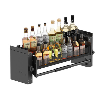 吊柜升降拉篮矮款单层下拉式拉篮厨房橱柜上下缓冲伸缩升降调味料