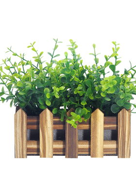 尤加利木栅栏道具盆栽植草仿真花