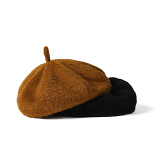 mrduck奢品级秘鲁进口羊驼毛贝雷帽 BARRINGINGTON皮草感八角帽女