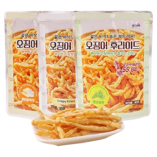 强烈推荐啤酒好搭档外脆里嫩维艾福缔油炸鱿鱼丝30g/袋越吃越好吃