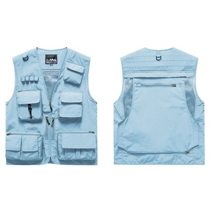 定制logo一件起印花马甲公司团体工装背心男女四季摄影多口袋反光