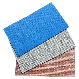 微缩场景HO比例火车沙盘模型护坡老房子地台石头砖墙挤塑板手办