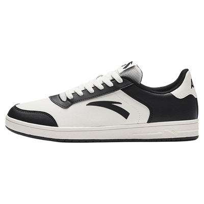 安踏男鞋黑白板鞋百搭小白鞋