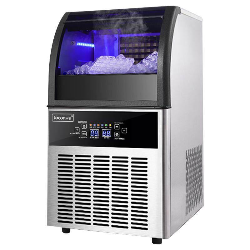 乐创小型商用制冰机大型奶茶店全自动风冷方冰块制作机酒吧火锅店