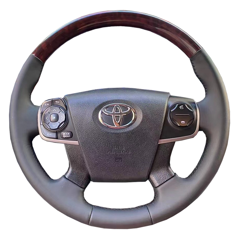 12-16款丰田七代凯美瑞方向盘套真皮手缝把套全包专用半包留桃木