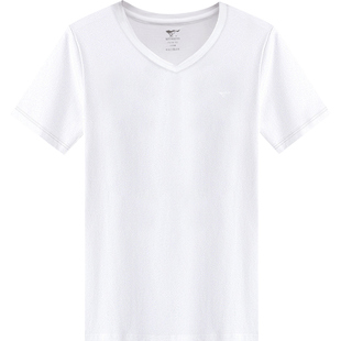 七匹狼男士纯棉短袖白T恤秋冬打底衫内衣内搭老头汗衫全棉背心V领
