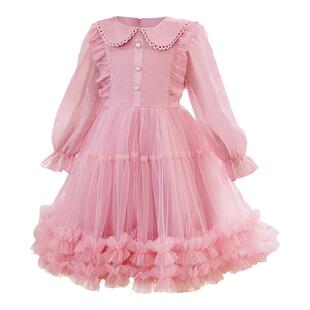 女童春装连衣裙2026新款儿童裙子小女孩洋气公主裙春秋款蓬蓬纱裙