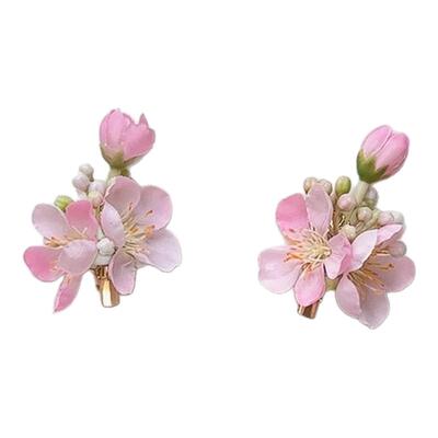 古风仿真海棠花绢花发夹