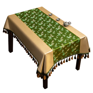 新中式茶几盖布客厅茶台桌垫防尘装饰布防烫长方形桌布中国风盖巾