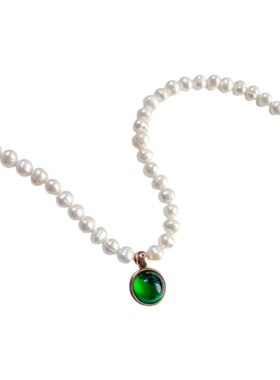 白百何同款生辰石天然珍珠项链