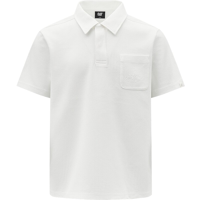 CAT卡特26夏季新品男款复古工装吸湿速干贴袋华夫格短袖男polo衫