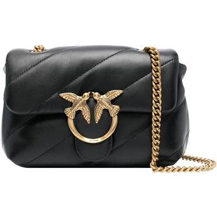 【自营】PINKO真皮金属logo飞鸟燕子包链条斜挎单肩手提包女款