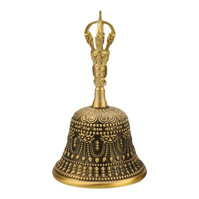 纯黄铜大号手摇铃铛纯黄铜铃铛金刚铃道家三清铃铛铜手摇铃摆件