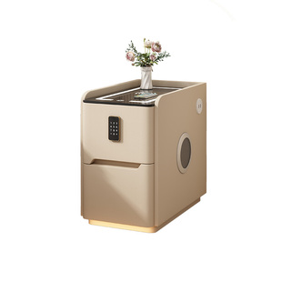 极窄智能床头柜轻奢高级实木带锁家用卧室小型现代简约落地储物柜